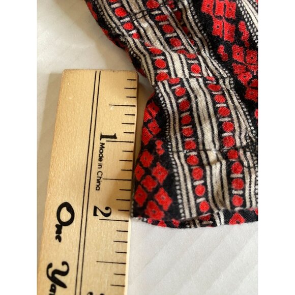 Angie Women's Black and Red Aztec Print Elastic Waistband Shorts Size S Boho - Picture 6 of 7